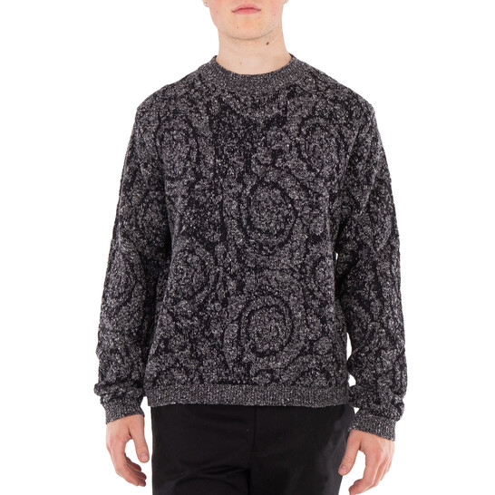 Versace Cable-Knit Barocco Sweater, Brand Size 46 ( US Size 36