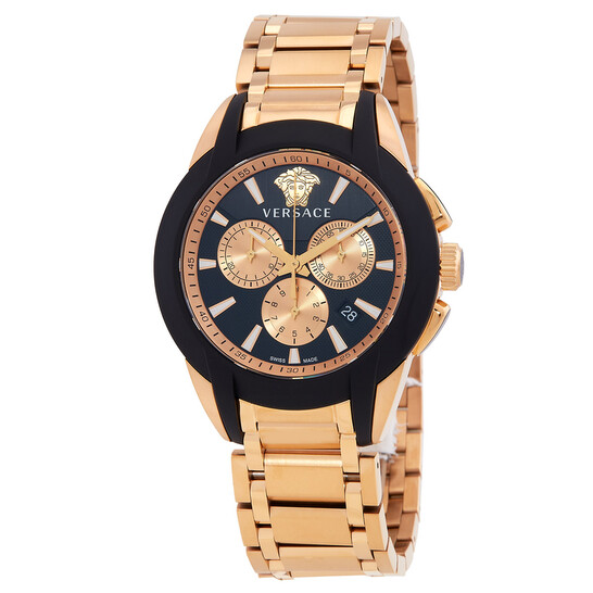 Versace Chronograph Character Quartz Black Dial Men's Watch