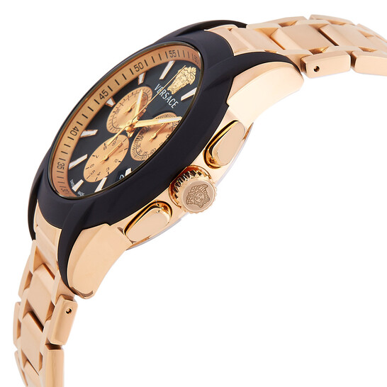 Versace Chronograph Character Quartz Black Dial Men's Watch