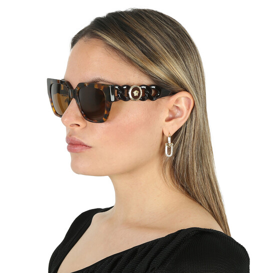 Versace Dark Bronze Square Ladies Sunglasses VE4409 511963
