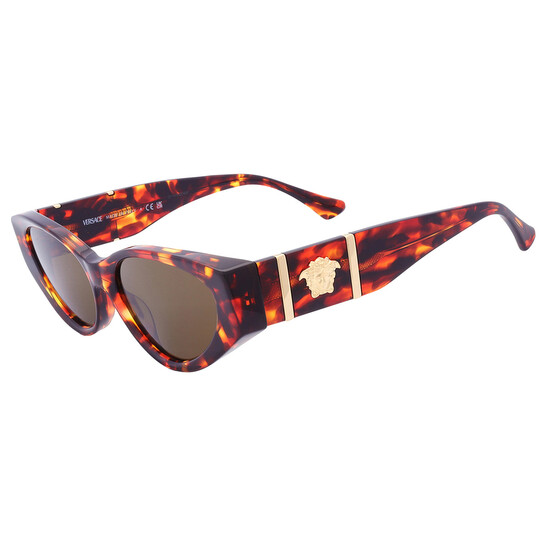 【VERSACE】ヴェルサーチェ★Women's Brown Cat-Eye サングラス Versace Dark Brown Cat Eye Ladies Sunglasses VE4454 543773