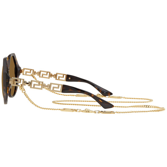 Versace Dark Brown Geometric Ladies Sunglasses VE4395 534673  display picture 3