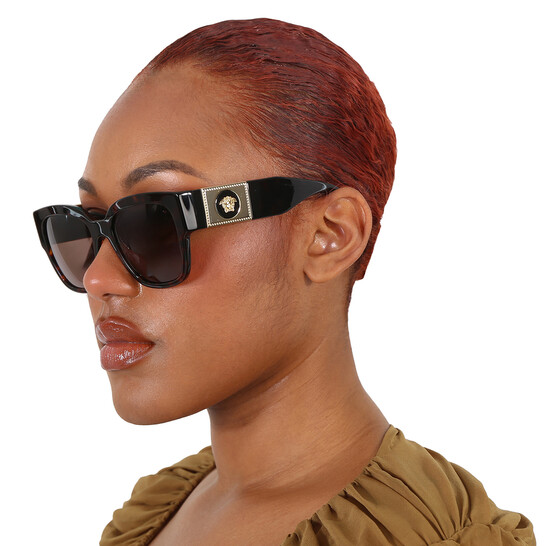 Versace Women\'s Polarized Sunglasses VE4437U Versace VE4437U M (54 - 20) with Grey lenses and Black frame  main image 4