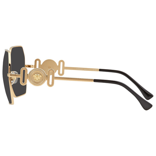 NEW VERSACE women\'s ve2248 100287 irregular sunglasses in gold/dark grey Versace VE2248 100287 Gold Sunglasses for Woman – LookerOnline main image 4