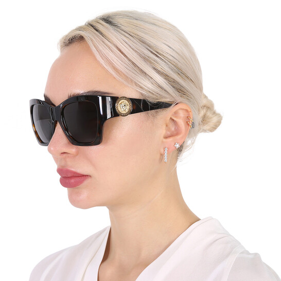 Versace Dark Grey Butterfly Ladies Sunglasses VE4452 108/87 