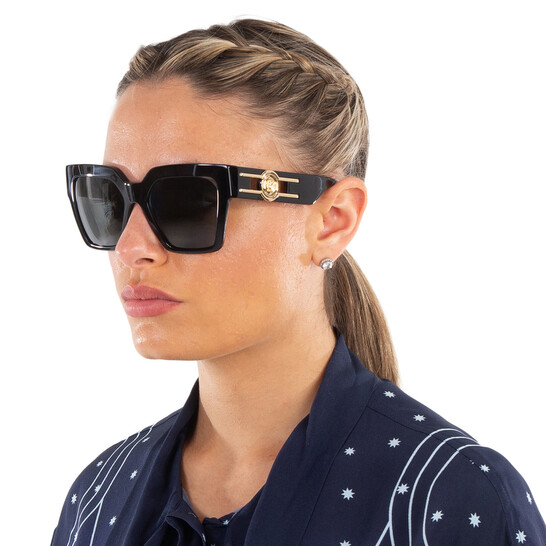 New! Authentic Versace Butterfly Dark Grey Women\'s Sunglasses Versace Dark Grey Butterfly Ladies Sunglasses VE4458 GB1/87  main image 4