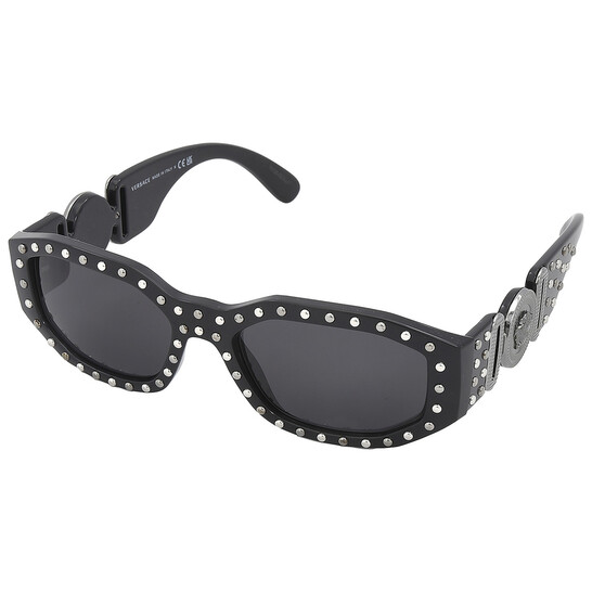 Versace Dark Grey Geometric Unisex Sunglasses VE4361 539887  display picture 3