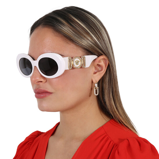 VERSACE ラウントフレムサンクラス 0VE4426BU 31487 Versace Dark Grey Oval Ladies Sunglasses VE4426BU 314/87 54
