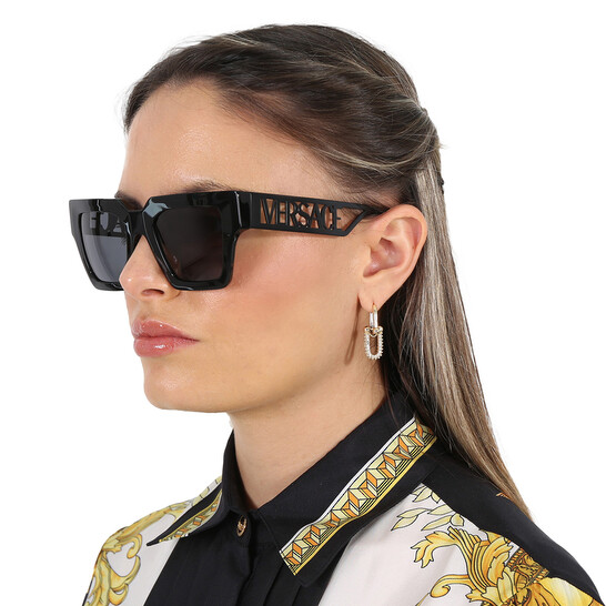 Versace Dark Grey Square Ladies Sunglasses VE4431F 538087 50