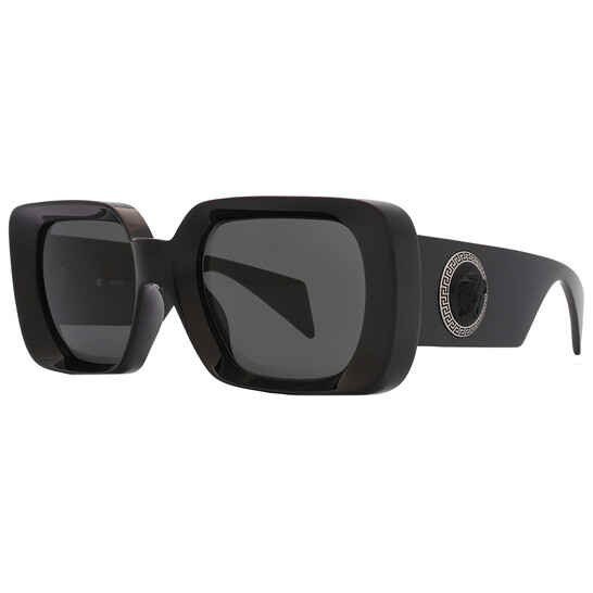 Versace VE4479U GB1/87 BRAND NEW Sunglasses Black Dark Grey Square Women Versace VE4479U M (52 - 19) with Grey lenses and Black frame  main image 3