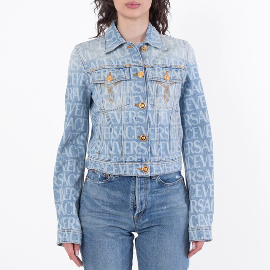 Versace Denim Long-Sleeve Cropped Jacket, Brand Size 36 ( US Size 0 ) Versace Denim Long-Sleeve Cropped Jacket, Brand Size 36 ( US Size 0 ) - 546x546