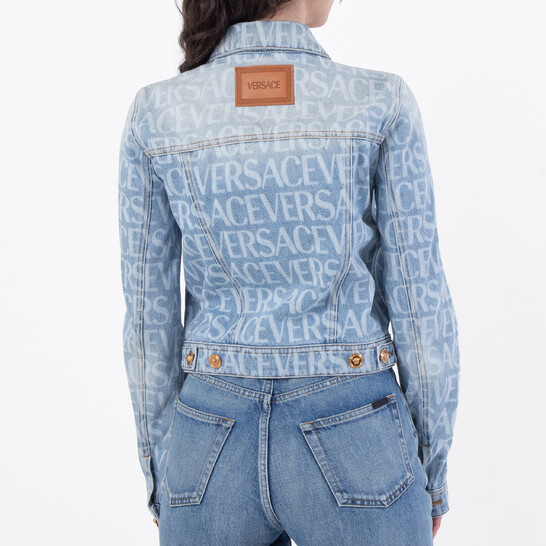 Versace Denim Long-Sleeve Cropped Jacket, Brand Size 36 ( US Size 0 ) Versace Denim Long-Sleeve Cropped Jacket, Brand Size 36 ( US Size 0 ) - 546x546 Image #3