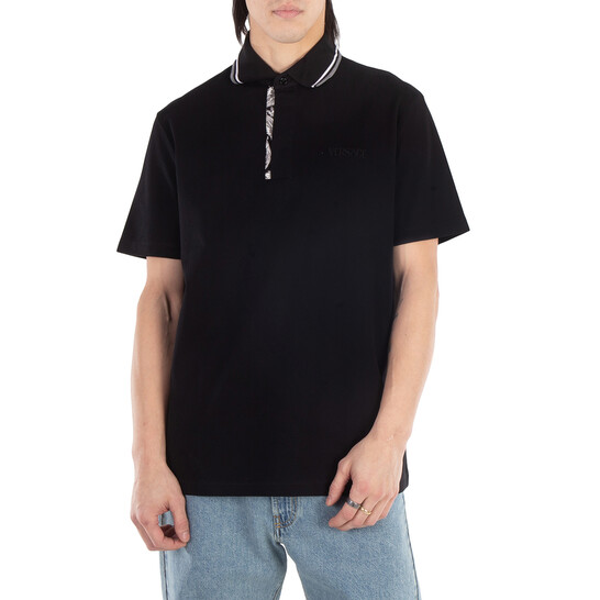 Versace Embroidered Logo Cotton. Polo Shirt, Size Large