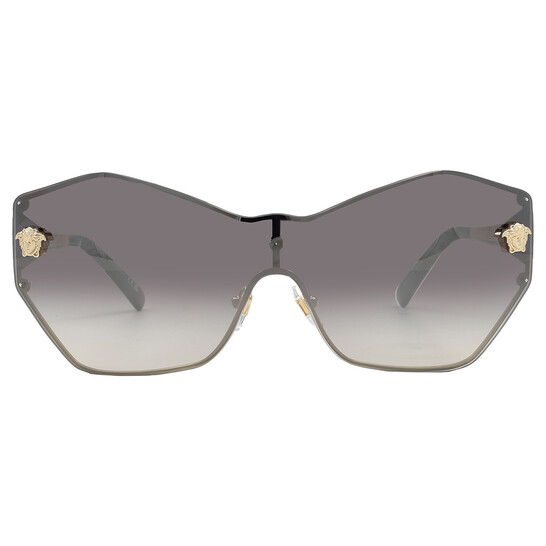 Versace Gradient Grey Mirrored Silver Shield Ladies Sunglasses VE2182  12526I 43