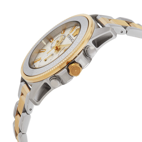 Versace Greca Action Chronograph Quartz Silver Dial Men's Watch