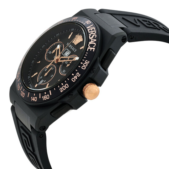 Versace Greca Extreme Chronograph Quartz Black Dial Men's