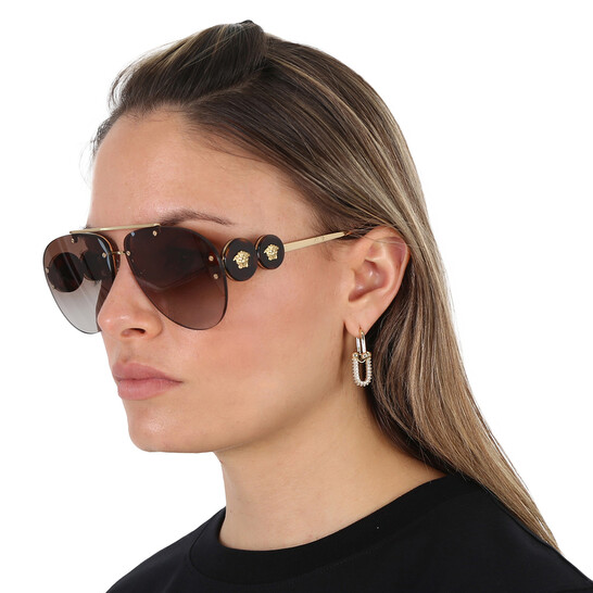 Versace Brown Oversized Gradient Sunglasses - 100% Authentic Versace VE 4175M Sunglasses | FREE Shipping - Go-Optic.com  main image 4