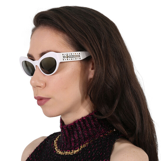 Versace Women\'s Grey Mirror Sunglasses Versace Light Grey Silver Mirror Pilot Ladies Sunglasses  main image 4
