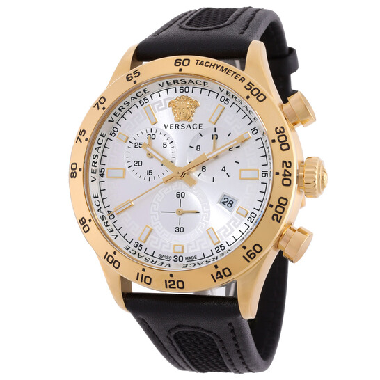 Versace Hellenyium Chronograph Quartz Silver Dial Men's Watch