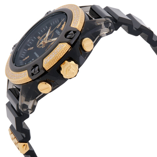 Versace Icon Active Chronograph Quartz Diamond Black Dial Men's