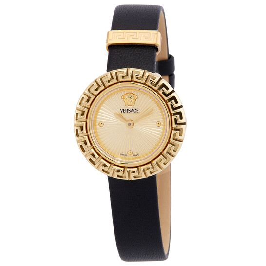 Versace La Greca Quartz Gold Dial Ladies Watch VE8C00224  display picture 2