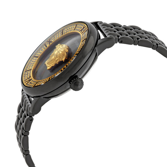 Versace La Medusa Diamond Quartz Black Dial Ladies Watch VE2R00922