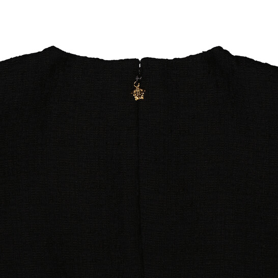 Versace Ladies Black Woven Chain-Link Mini Shift Dress
