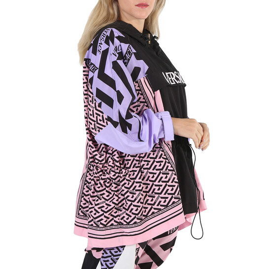 Versace Ladies Greca Combo Hooded Parka, Brand Size 38 (US Size 2