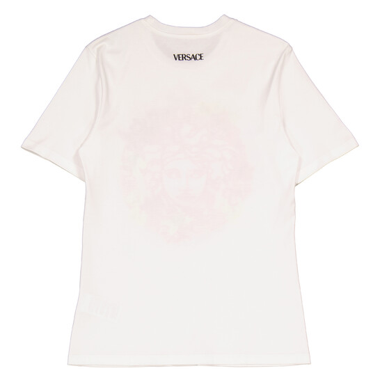 Versace Ladies Optical White Medusa Embroidered Crewneck T