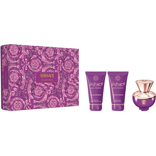 即日発送　VERSACE ディランパープル　セット Versace Pour Femme Dylan Purple Perfume & Body Wash 4 Pcs