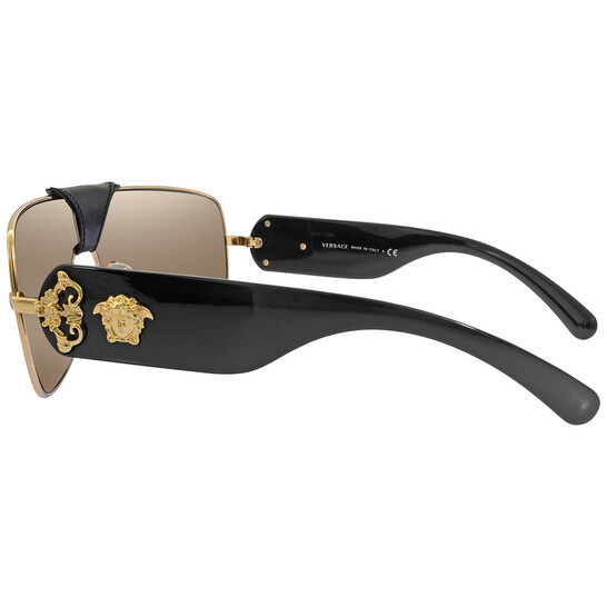 Versace Light Brown Mirror Gold Shield Unisex Sunglasses MEDUSA SHIELD GOLD MIRROR 222610027P VERSACE main image 4