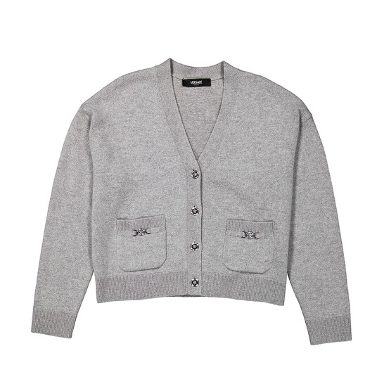 Versace Medusa 95 Knit Boxy Cardigan, Brand Size 40 ( US Size 4