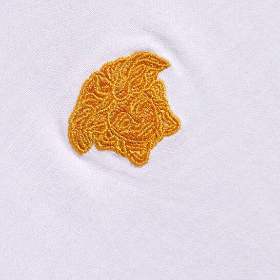 Versace Medusa Embroidered Cotton T Shirt, Size Large 1008481