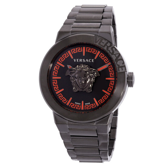 稀少 VERSACE(ヴェルサーチ) Medusa Infinite Automatic Men's Versace Medusa Infinite Quartz Gunmetal Dial Men's Watch