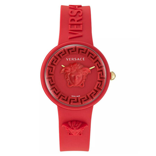 VERSACE アナログ時計 レッド Versace Medusa Pop Quartz Red Dial Ladies Watch VE6G00723
