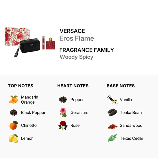 Versace Men's Eros Flame Gift Set Fragrances 8011003903146