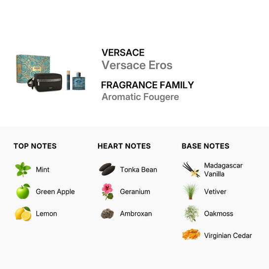 Versace Men's Versace Eros 3pcs EDT Gift Set Fragrances