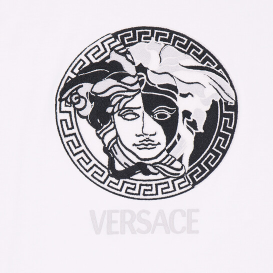 Versace Men's White Medusa Logo T-shirt, Size Large 1006984