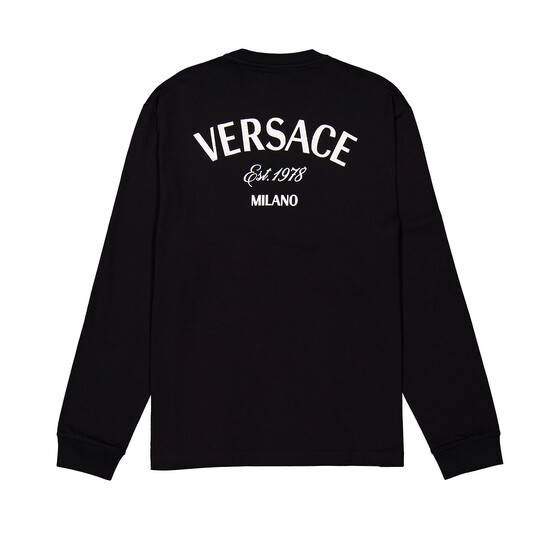 Versace Milano Stamp Long-Sleeve Cotton T-Shirt, Size Small