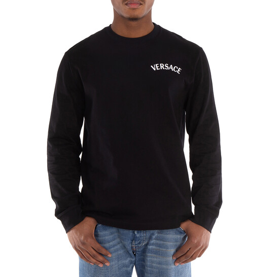 Versace Milano Stamp Long-Sleeve Cotton T-Shirt, Size Small Versace Milano Stamp Long-Sleeve Cotton T-Shirt, Size Small