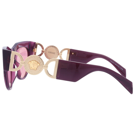 サングラス VERSACE Woman Sunglasses Violet 0VE4440U 5263A4 Versace Pink Mirrored Cat Eye Ladies Sunglasses VE4440U