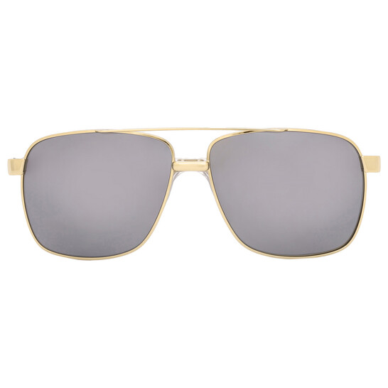 Versace Polarized Dark Grey Mirror Silver Navigator Men's