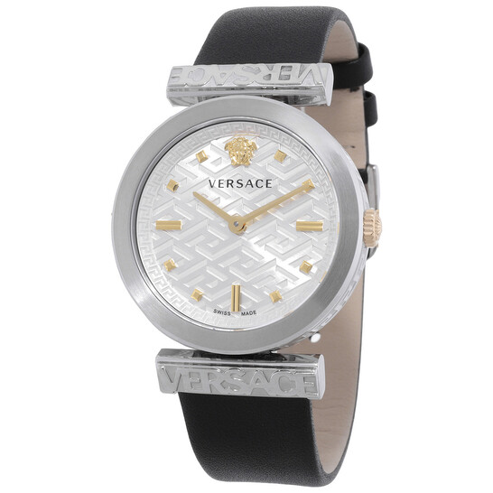 SALE! Versace Silver Dial Ladies Watch With Box Versace Greek Watch Silver | VERSACE US main image 4