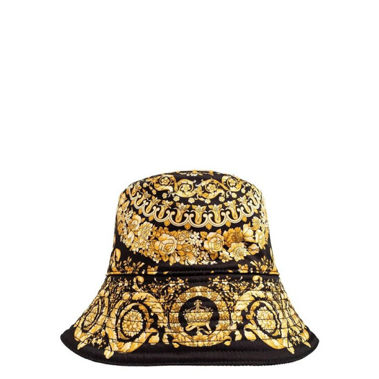 Versace Reversible Bucket Hat, Size 60 1012704_1A09232-BLACK+GOLD