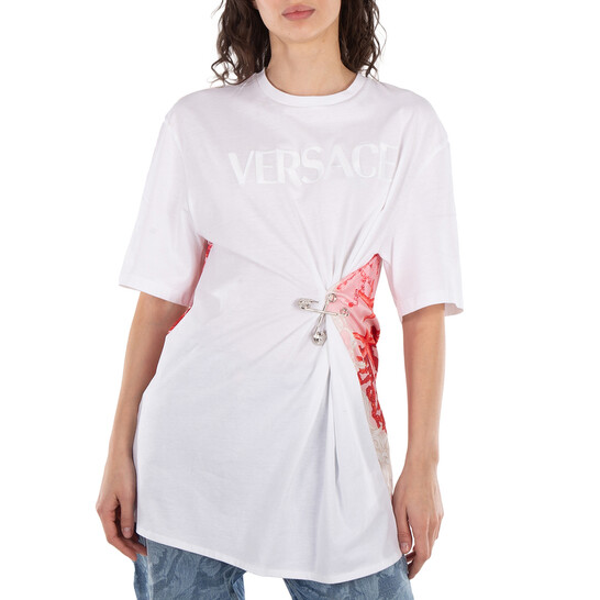 Versace Safety Pin Barocco Sea Printed T-Shirt, Brand Size 42 US
