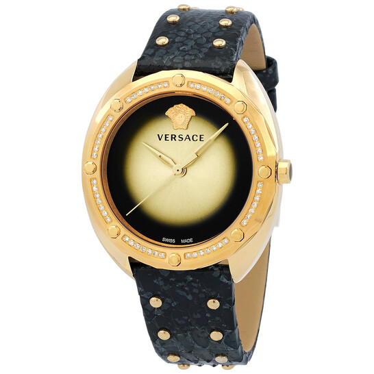 Versace Shadov Quartz Gold Dial Ladies Watch VEBM01118 Watches