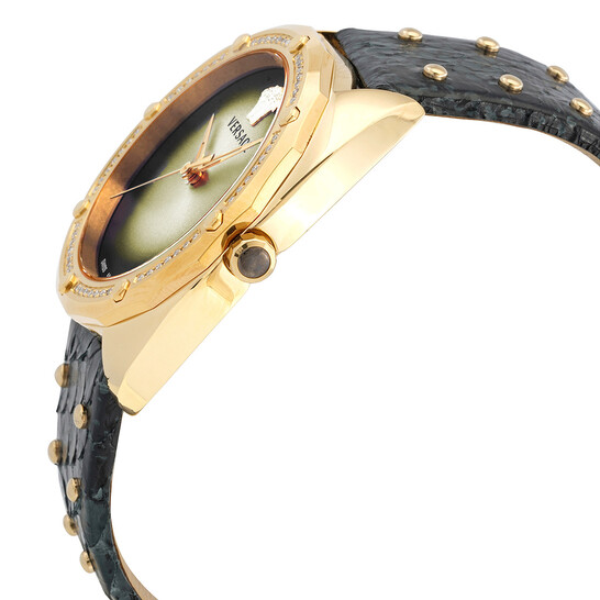 Versace Shadov Quartz Gold Dial Ladies Watch VEBM01118