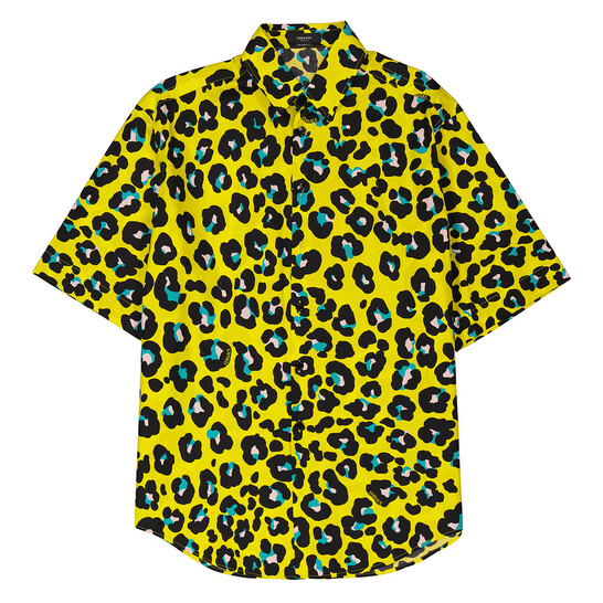Versace Versace Short Sleeve Animal Print Shirt, Brand Size 48 (US