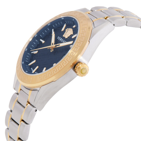 Versace V-Code Quartz Blue Dial Men's Watch VE6A00523