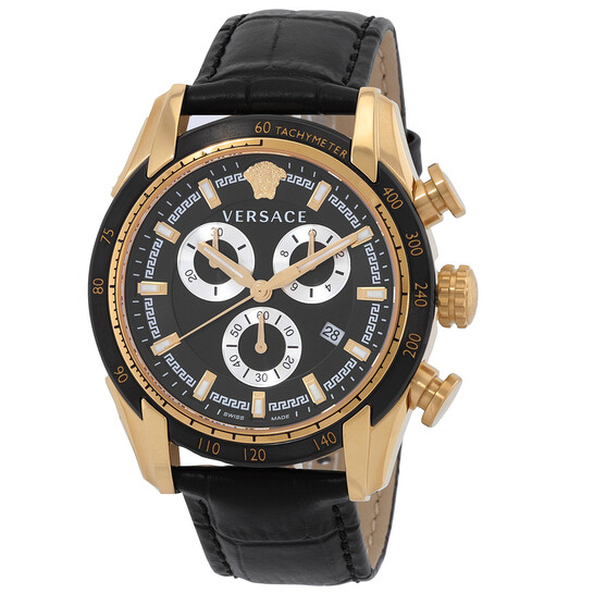 Versace V-Ray Chronograph Quartz Black Dial Men's Watch VE2I00921